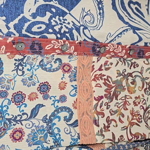 {Vincente} Women's Paisley Print Tunic Duster - Size Medium - Picture 10 of 15